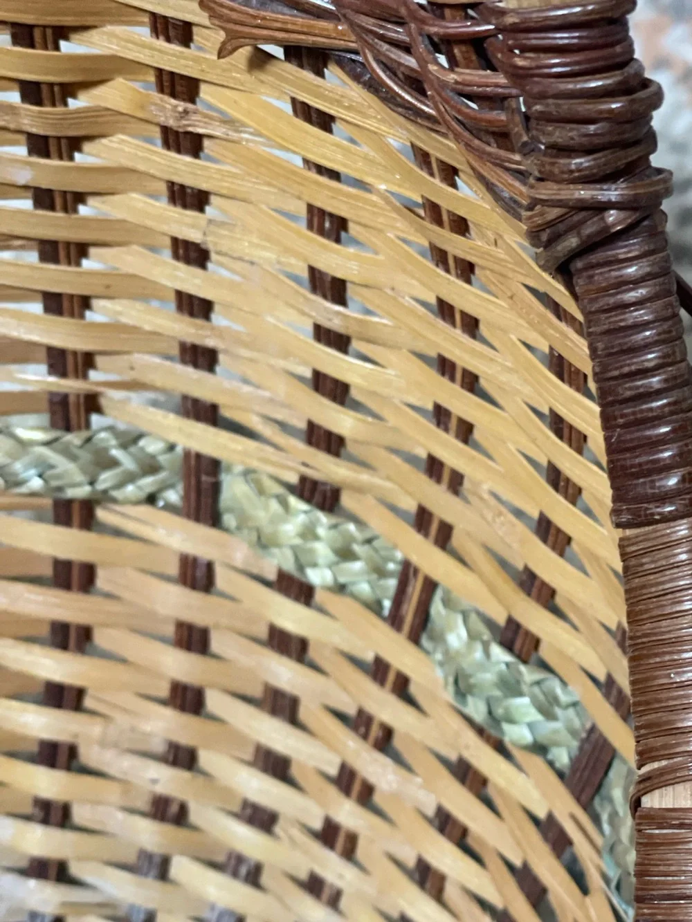 Handwoven Brown Wicker Basket Tote